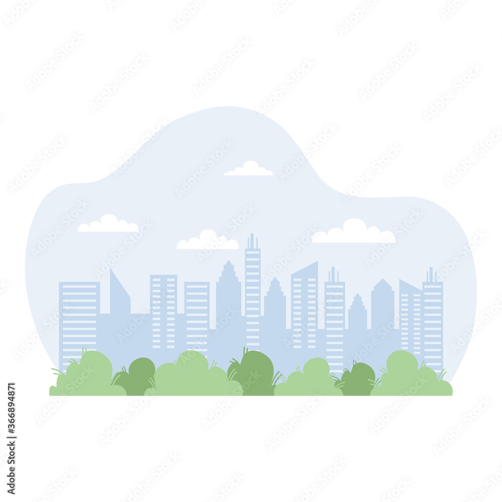 Obraz premium buildings cityscape urban scene icon