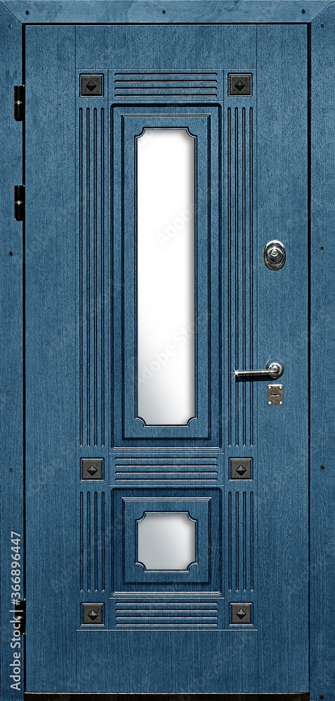 Model of entrance metal door isolated on white background Model of entrance metal door isolated on white background