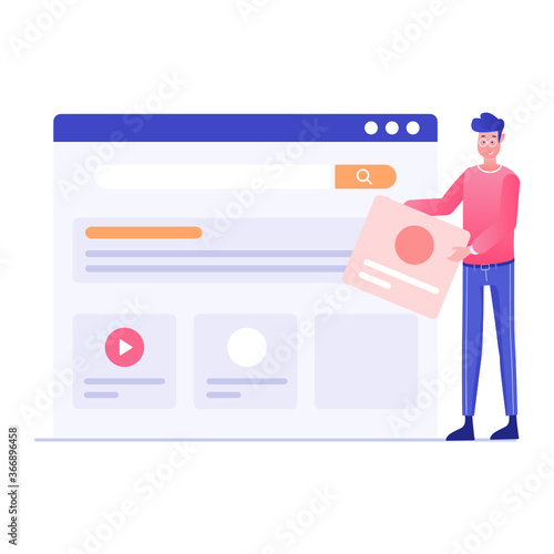 
Web design in conceptual flat illustration, customize app
