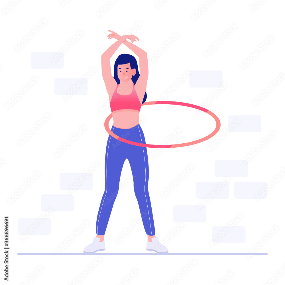 Fun sports activity, flat illustration of hula hoop vector design
Fun sports activity, flat illustration of hula hoop vector design
