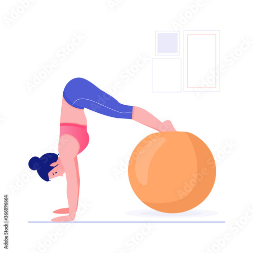 
Flat illustration of excise ball, workout tool 
