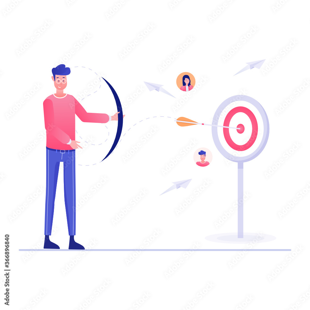 Target customer illustration in flat illustration vector
Target customer illustration in flat illustration vector