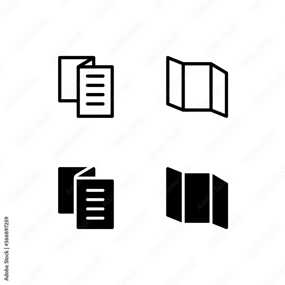 Leaflet Icon Logo Vector Symbol. Brochure Icon Stock Vector | Adobe Stock
