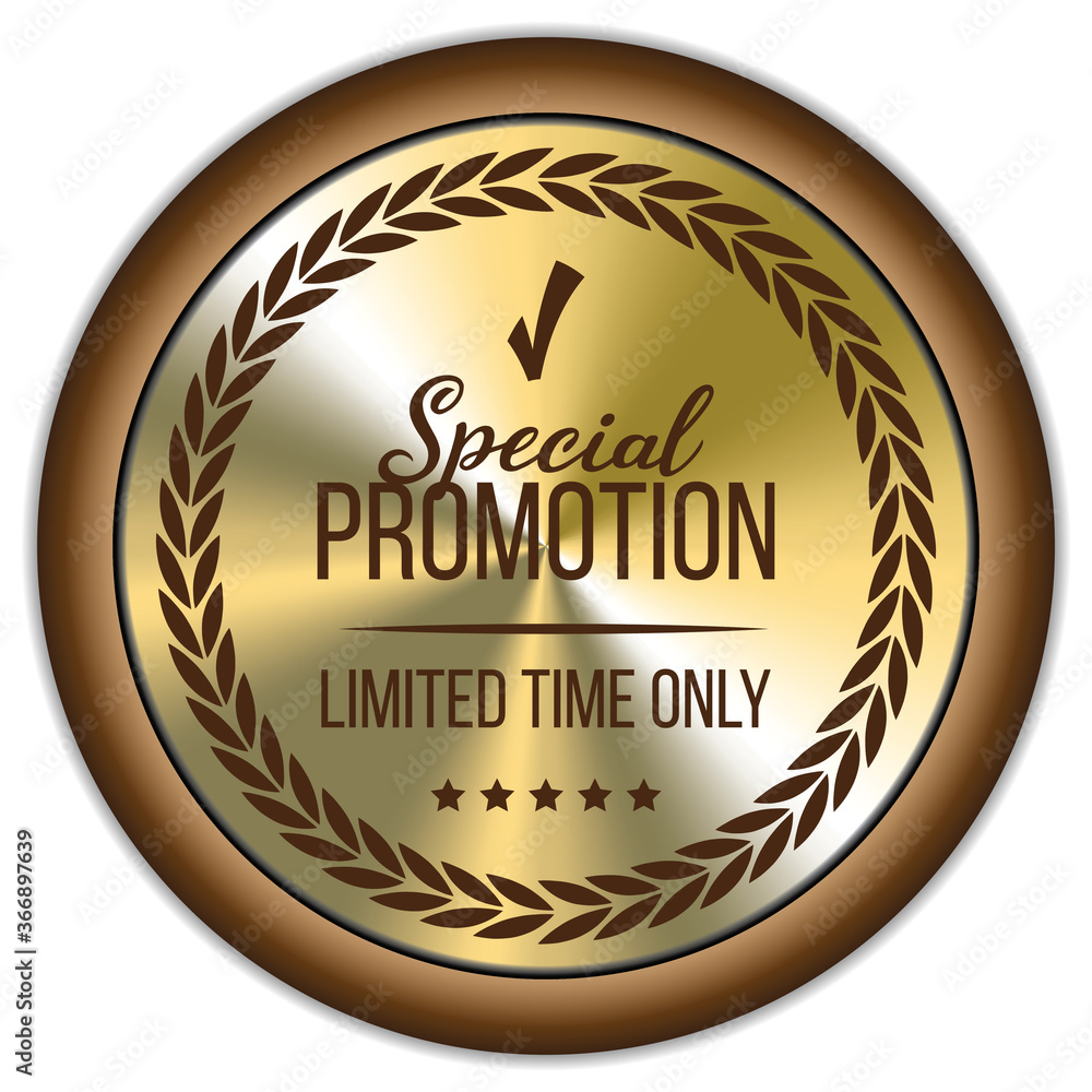Special Promotion. Limited Time Only. Vector Badge.