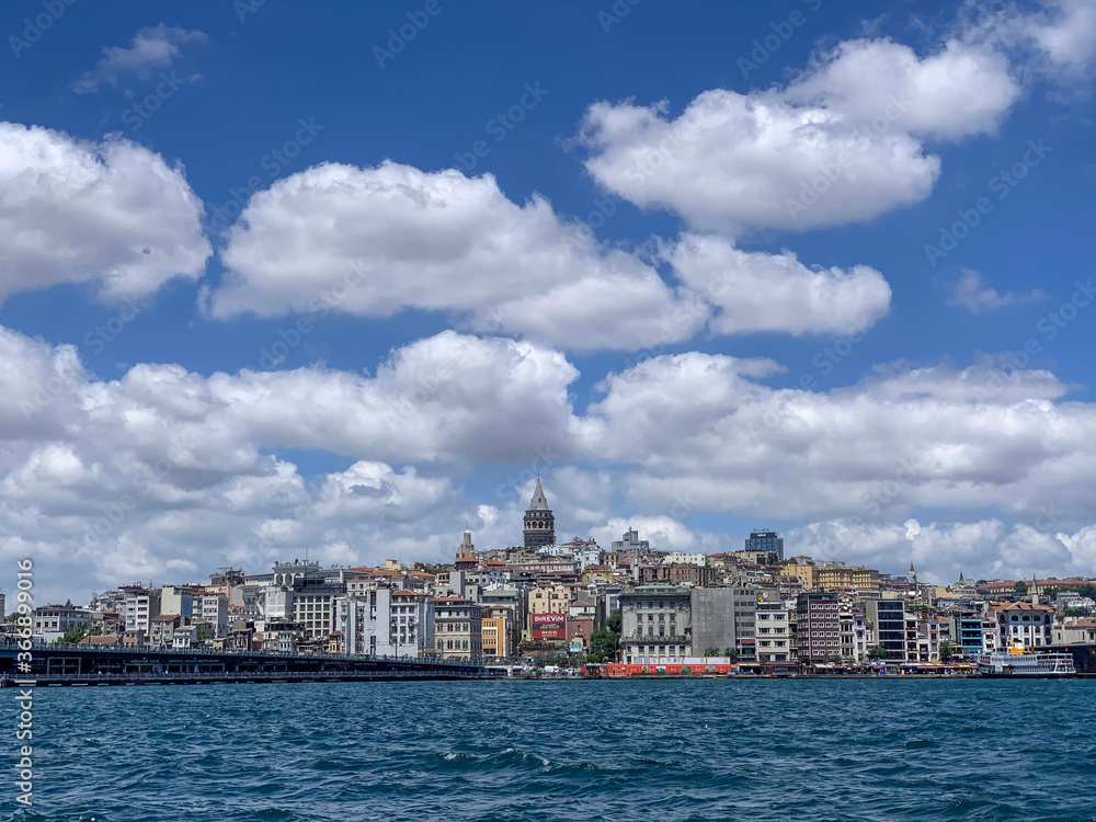 view of the old town of istanbul galata tower