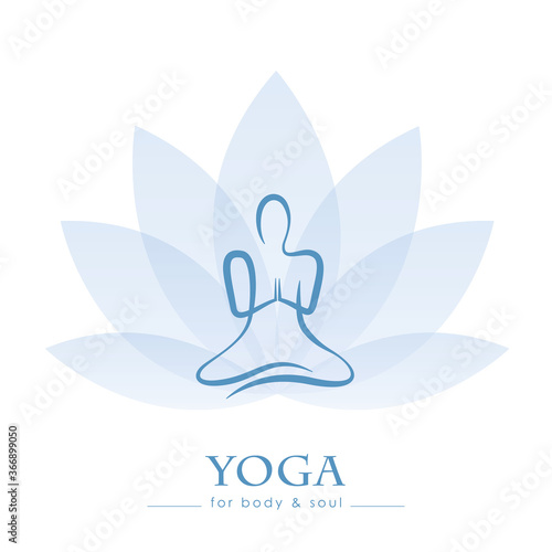 drawing yoga person sitting in a lotus pose meditation vector illustration EPS10