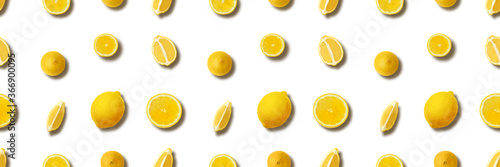 Wallpaper Mural the lemon background on white with shadows, panoramic citrus image Torontodigital.ca