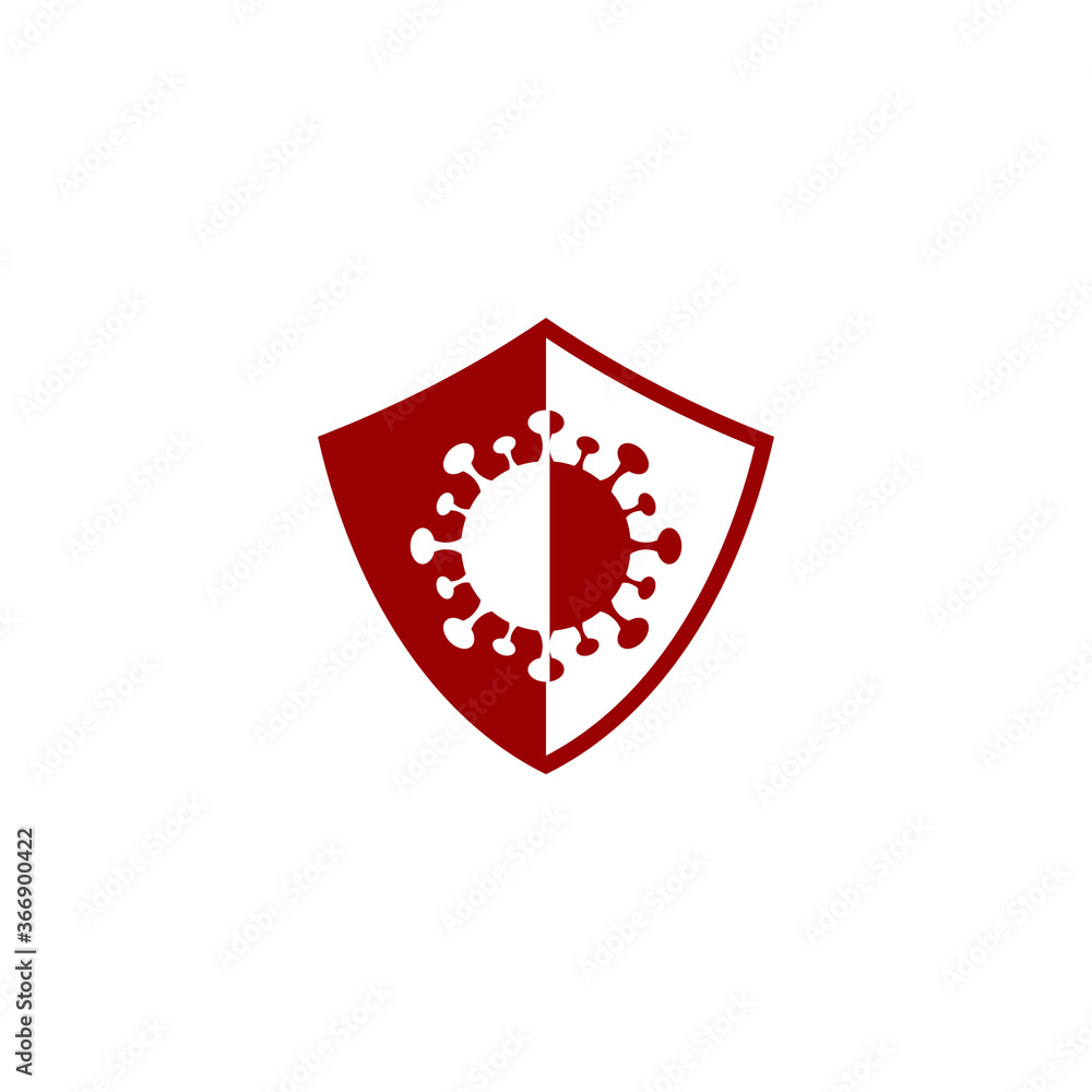 virus shield security vector logo design virus shield security vector logo design