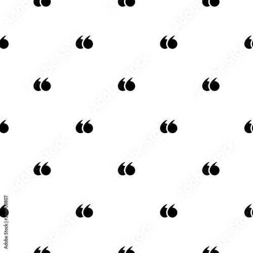 Seamless pattern with black quote marks on white background. education seamless texture.
