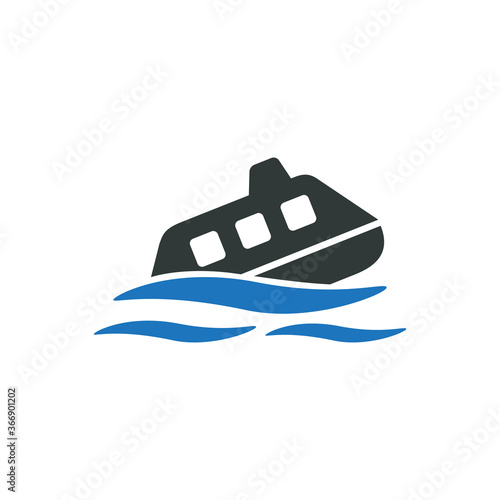 Ship sinking icon