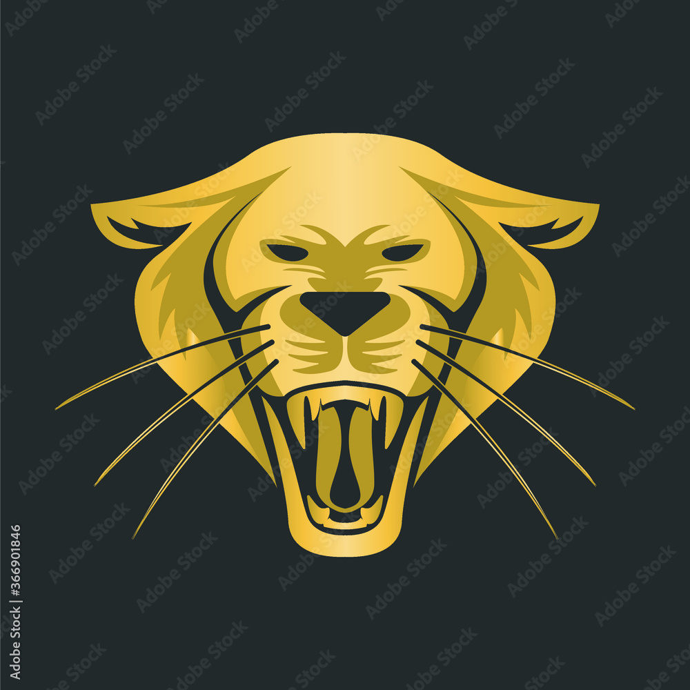 Golden panther head
