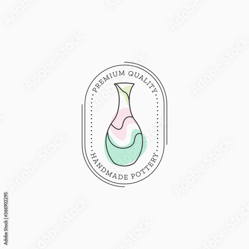 Pottery logo icon design template premium vector