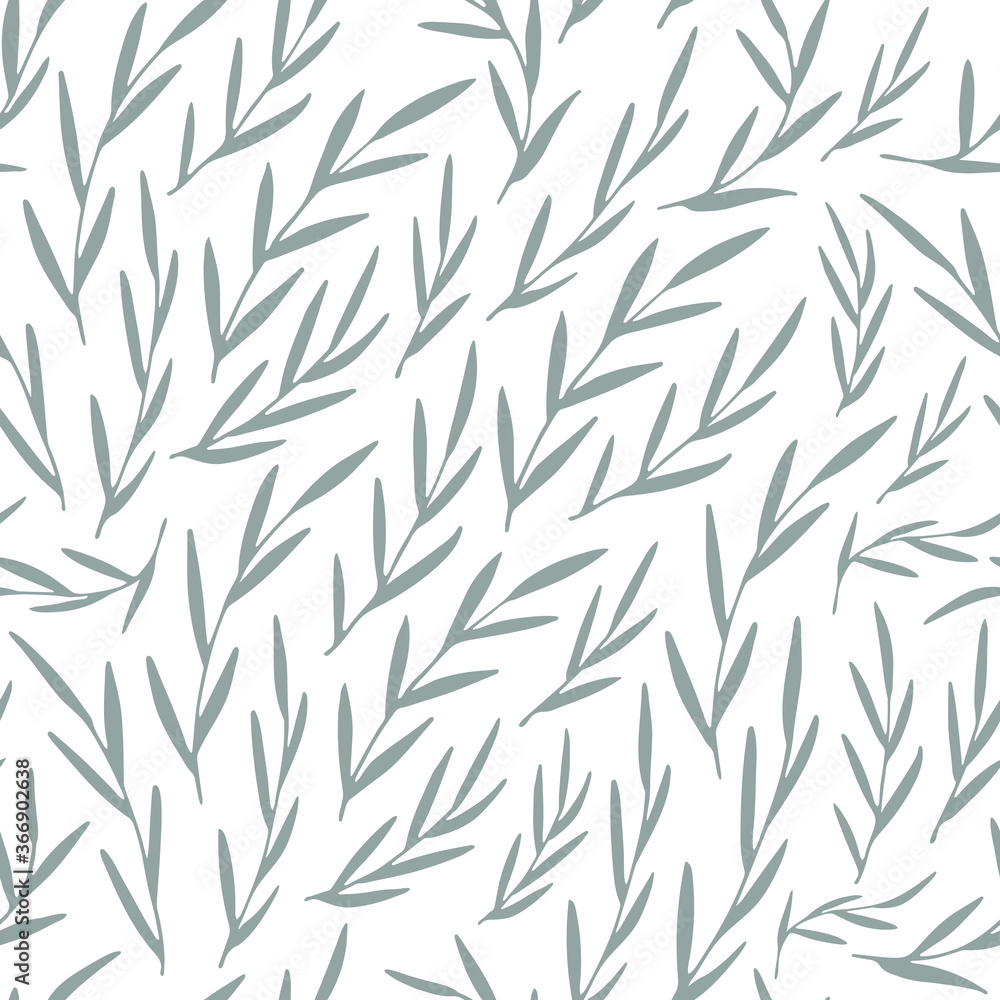 Vector seamless pattern. Hand drawn gray leaves. Vector seamless pattern. Hand drawn gray leaves.