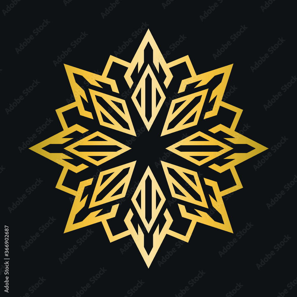 Golden mandala ornament