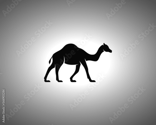 Camel Silhouette on White Background. Isolated Vector Animal Template for Logo Company, Icon, Symbol etc