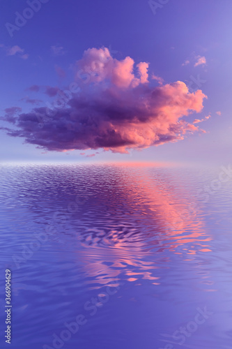 Sea sunset, neon light. Clo...