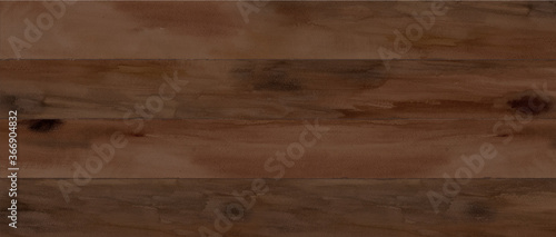 木の板を合わせた床や天板、壁の水彩イラスト。ダークブラウンの木目の背景。（トレースベクター）