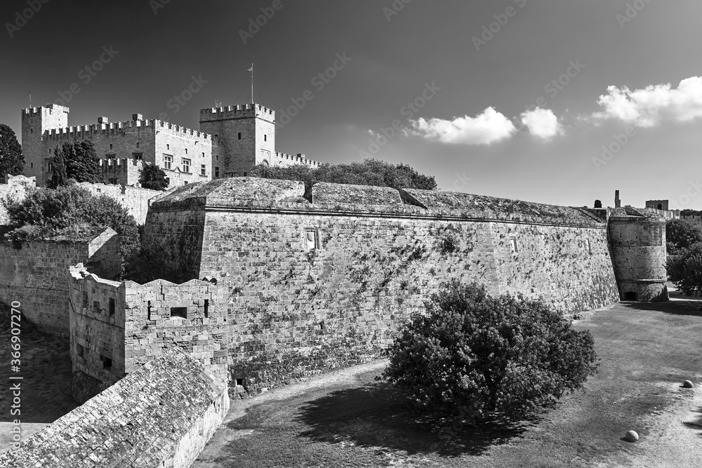 The walls and turrets of the medieval castle of the Joannite Order The walls and turrets of the medieval castle of the Joannite Order