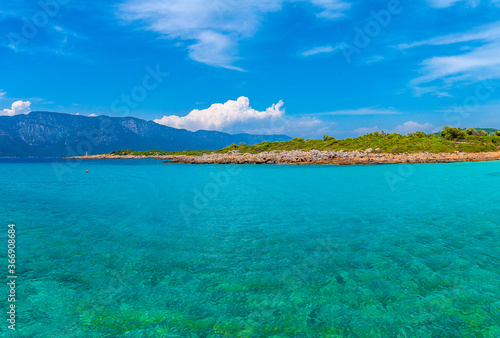 Sedir Island coastal view in Marmaris of Turkey