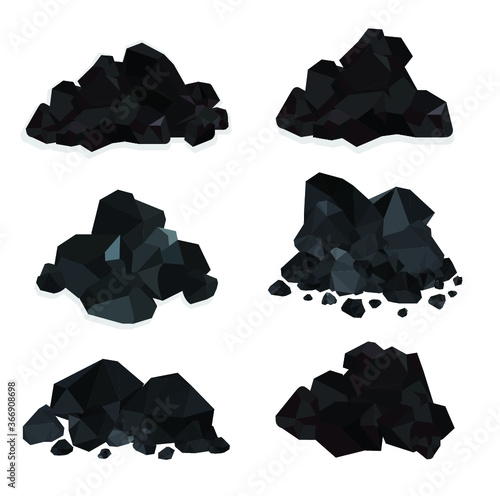 Pile of charcoal , coal heaps of coals 