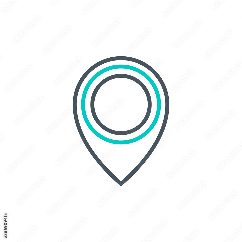 pointer cursor outline flat icon. Single high quality outline logo symbol for web design or mobile app. Thin line location marker logo. Black and blue icon pictogram isolated on white background pointer cursor outline flat icon. Single high quality outline logo symbol for web design or mobile app. Thin line location marker logo. Black and blue icon pictogram isolated on white background