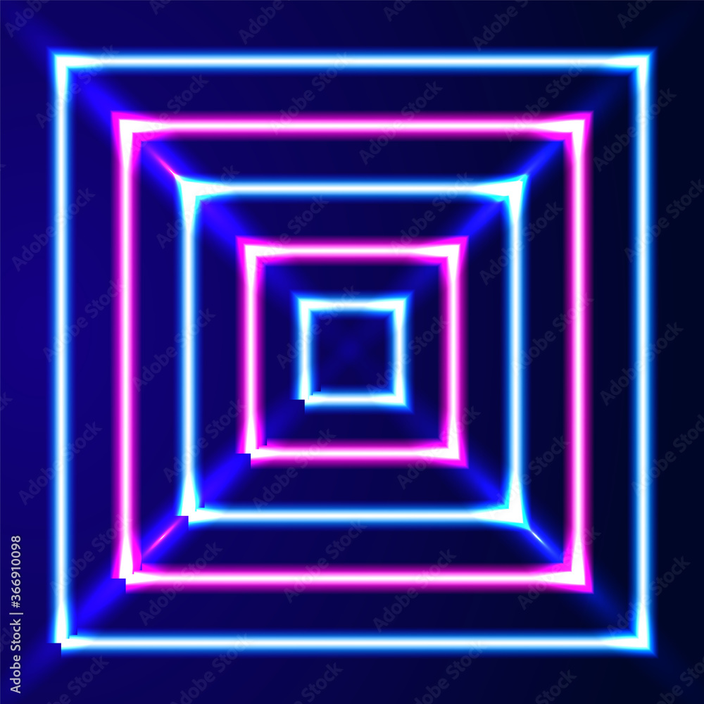 Neon striped lighting square. Abstract background. Vector stock illustration Neon striped lighting square. Abstract background. Vector stock illustration