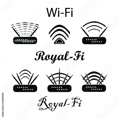 Wi fi symbol. The icon for the coverage area. User sign. Internet zone.