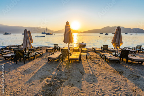 Fototapeta Naklejka Na Ścianę i Meble -  Icmeler Beach in Marmaris Town of Turkey