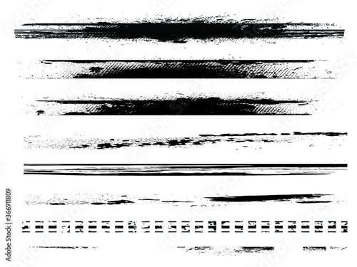 Edges Vector Set . Design Elements . Grunge Borders , Dividers or Brush Strokes .