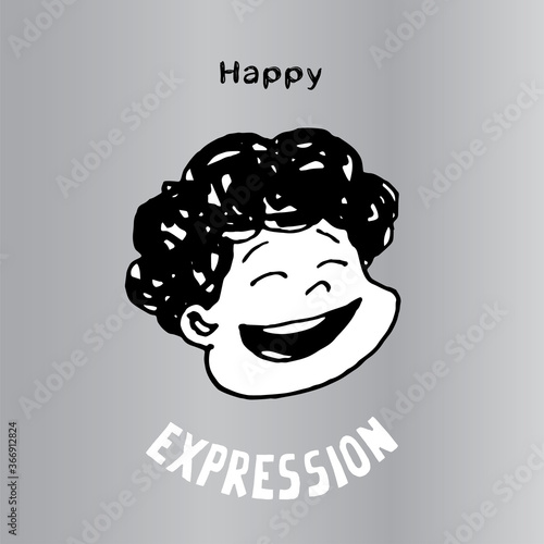This illustration to express Happy. It can be used as emoticons and emojis. photo