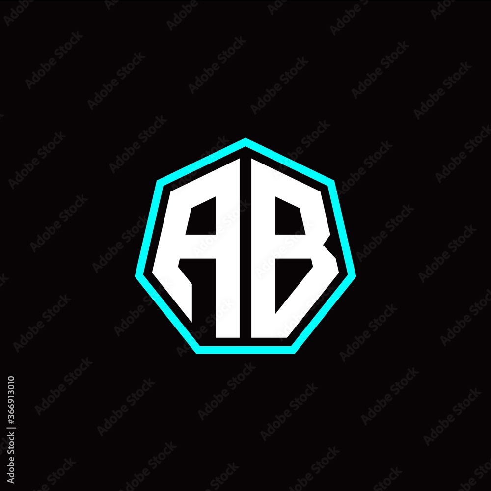 A B initials modern polygon logo template A B initials modern polygon logo template