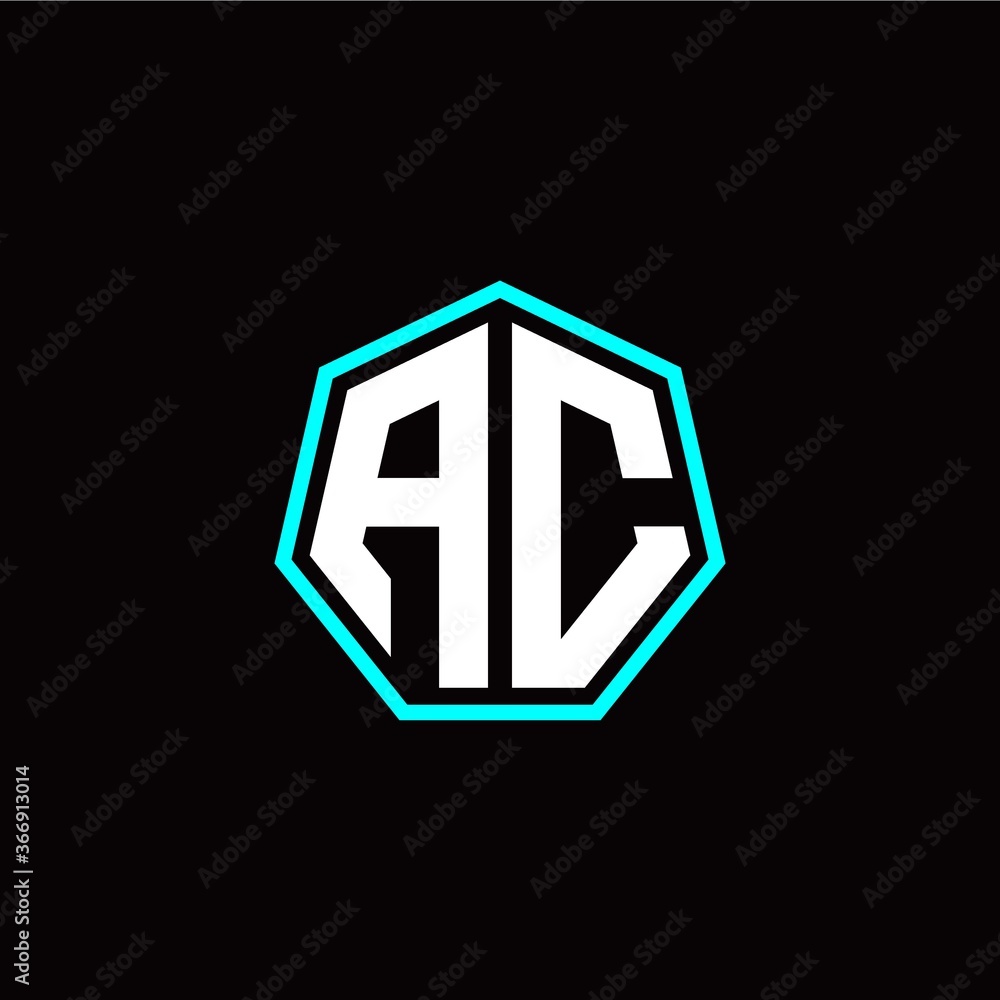 A C initials modern polygon logo template A C initials modern polygon logo template