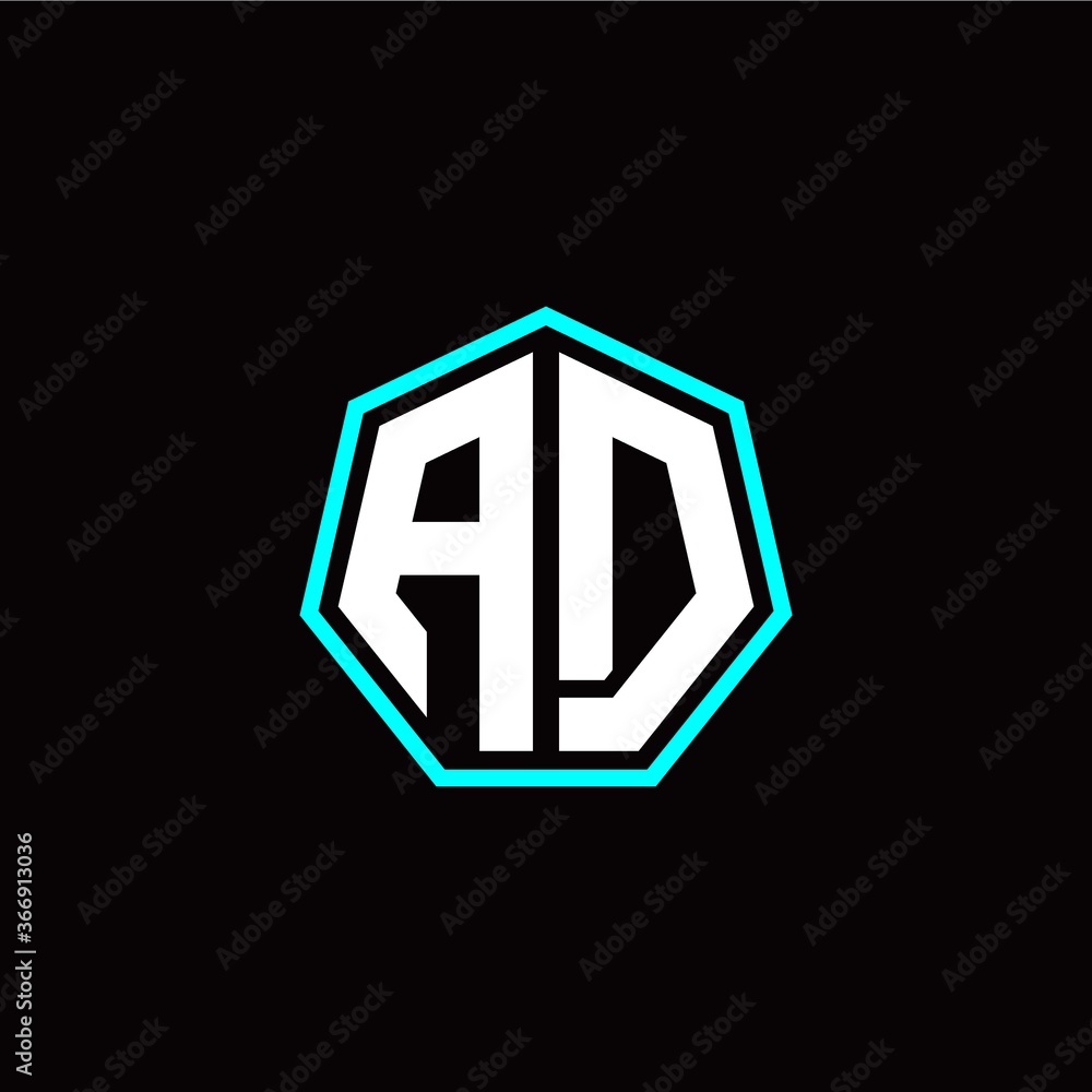 A D initials modern polygon logo template A D initials modern polygon logo template