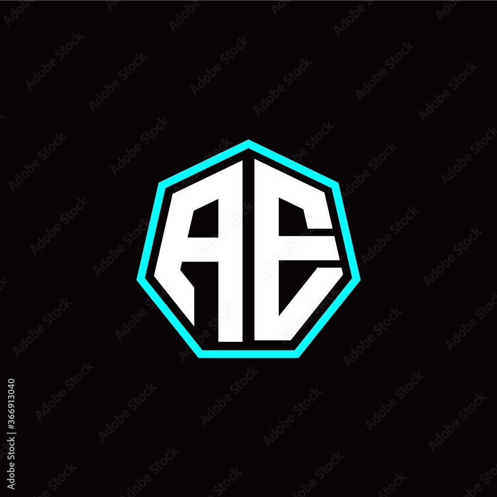 A E initials modern polygon logo template A E initials modern polygon logo template