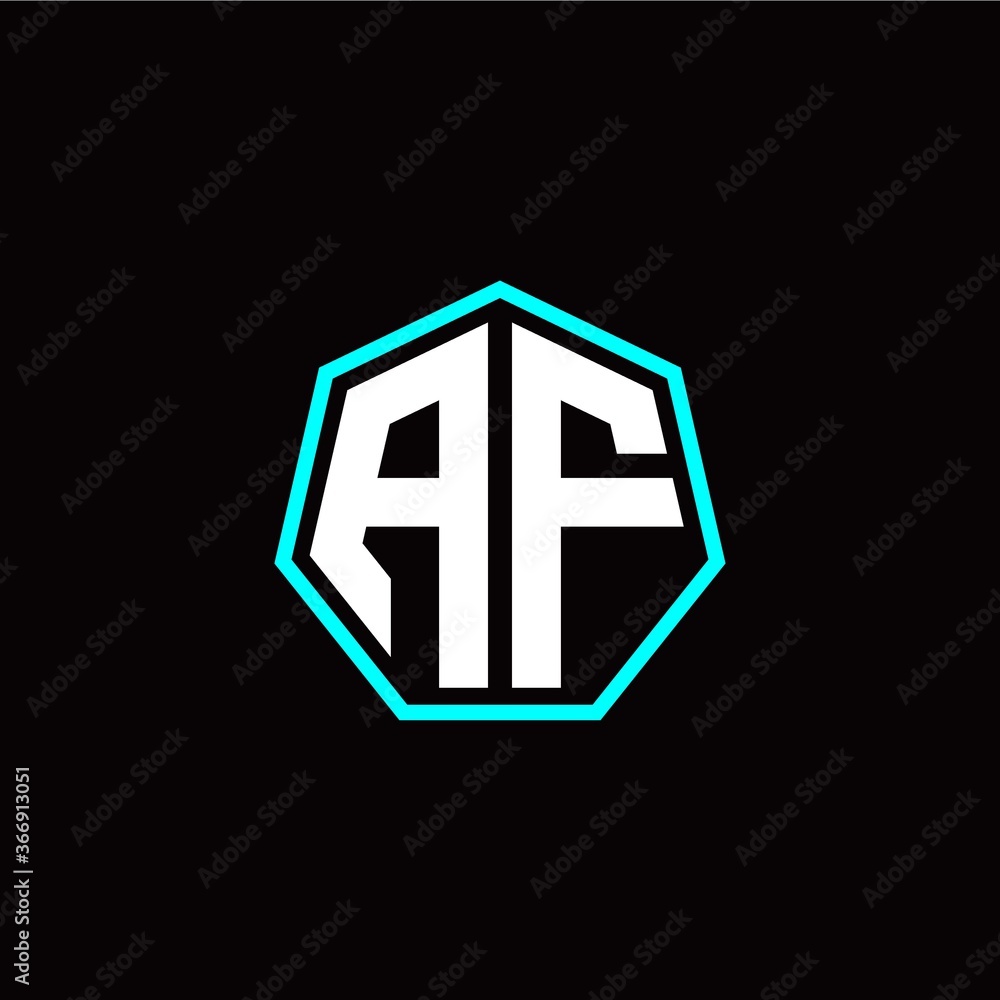 A F initials modern polygon logo template A F initials modern polygon logo template