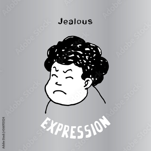 Print this illustration to express Jealous. It can be used as emoticons and emojis. photo