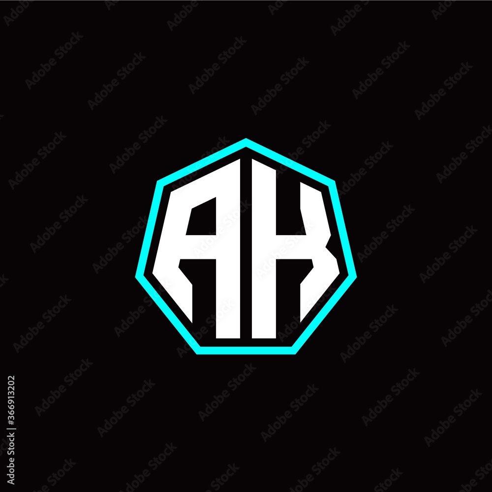 A K initials modern polygon logo template A K initials modern polygon logo template