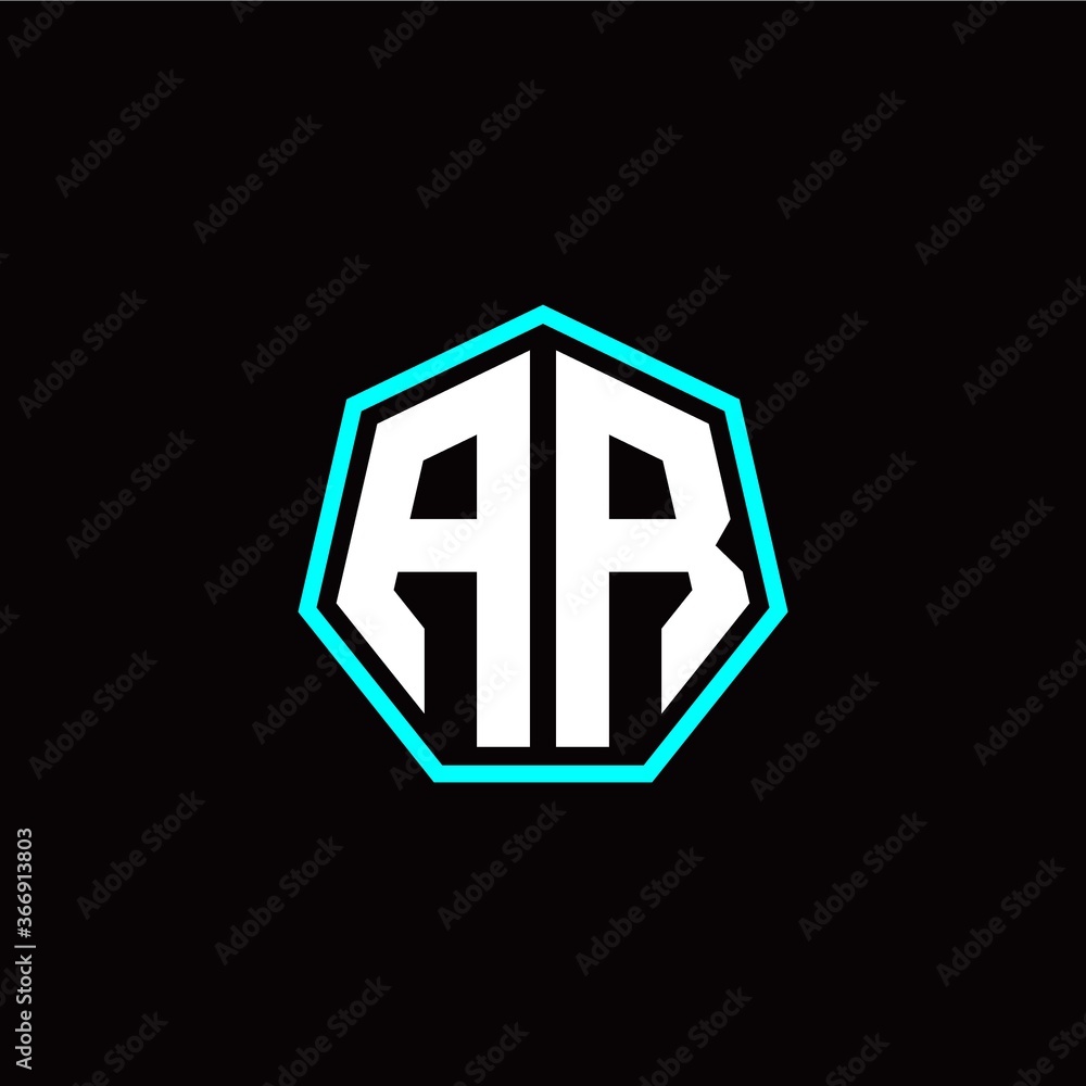 A R initials modern polygon logo template A R initials modern polygon logo template