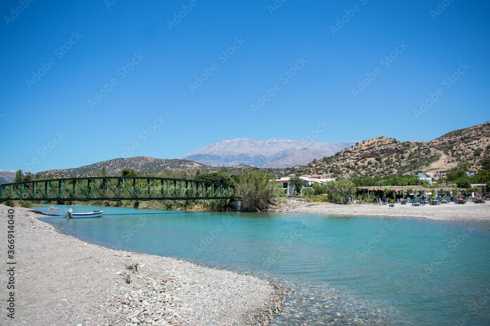 a river, landscape in the Crete island, Greece