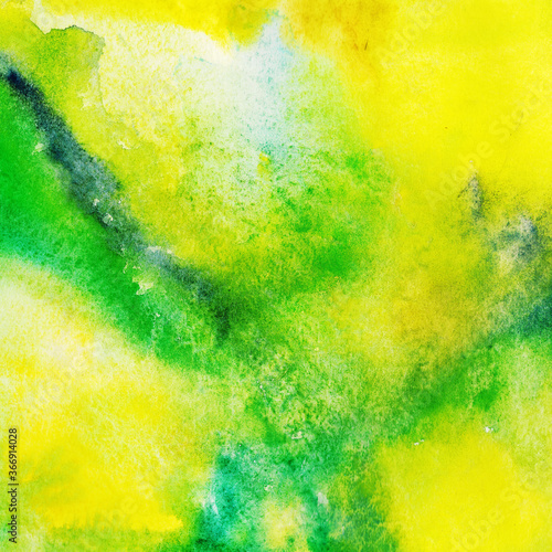 Trendy wallpaper. Abstract painting, can be used as a background for wallpapers, posters, websites. Green and yellow watercolor background
