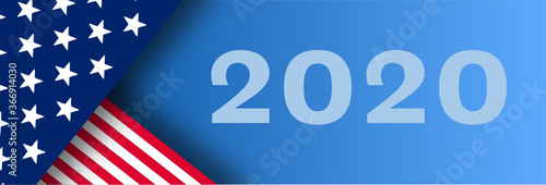 Presidential election banner with USA symbols. Presidential election 2020. Election banner Vote 2020 with Patriotic Stars.