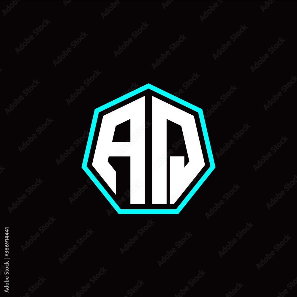 A Q initials modern polygon logo template A Q initials modern polygon logo template