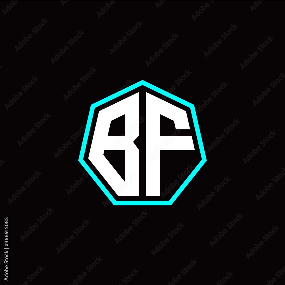 B F initials modern polygon logo template B F initials modern polygon logo template