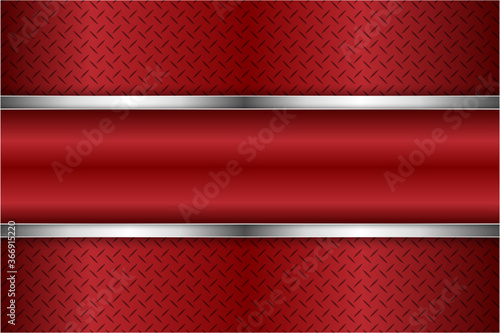  Metallic background.Red and gray with silver glossy.Luxury metal modern design.