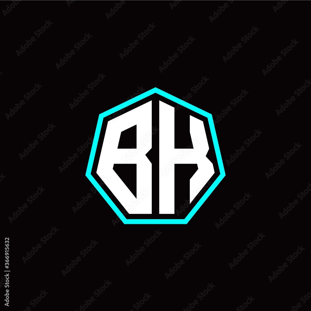 B K initials modern polygon logo template B K initials modern polygon logo template