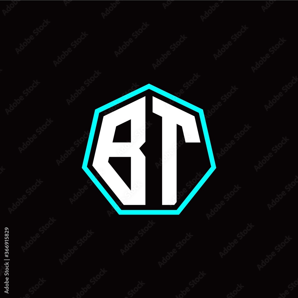 B T initials modern polygon logo template B T initials modern polygon logo template