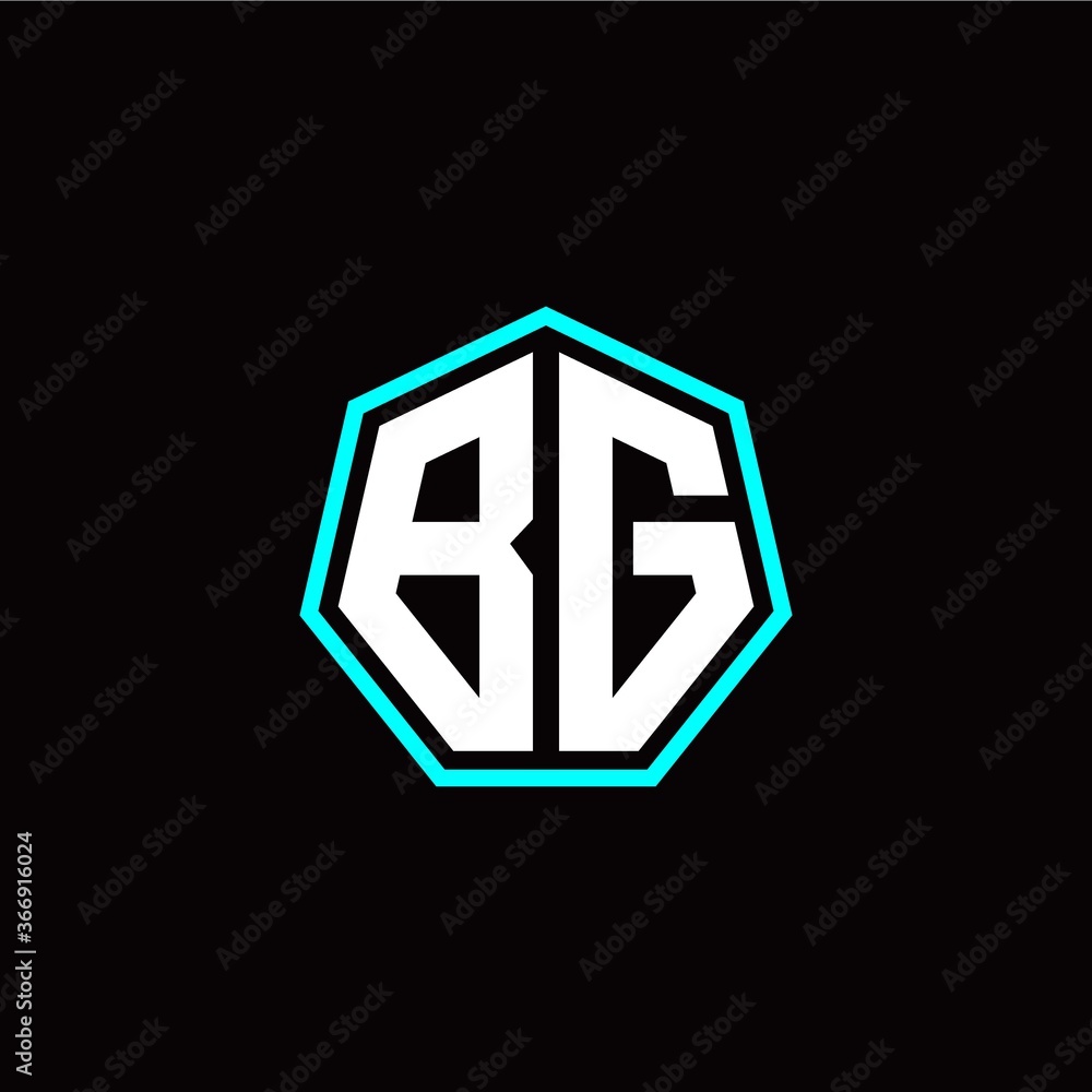 B G initials modern polygon logo template B G initials modern polygon logo template