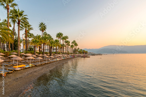 Icmeler Beach in Marmaris Town of Turkey