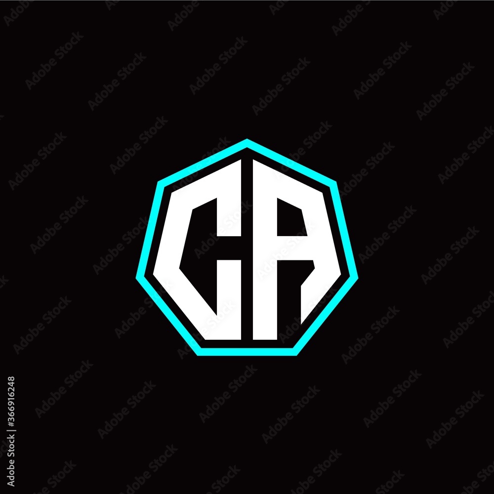 C A initials modern polygon logo template C A initials modern polygon logo template