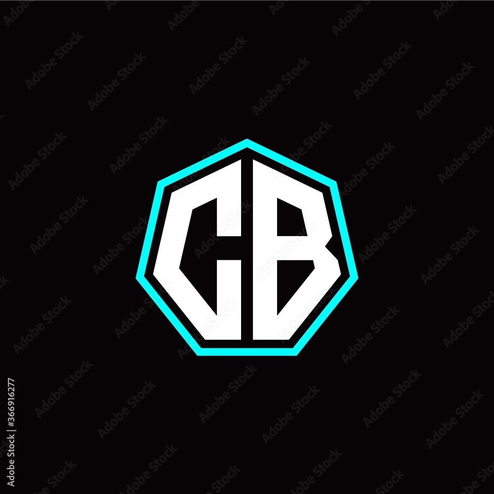 C B initials modern polygon logo template C B initials modern polygon logo template